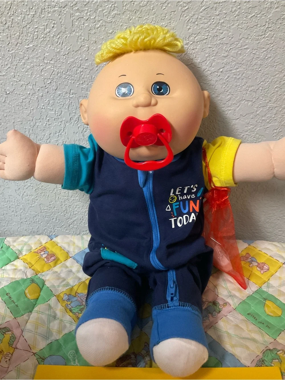 RARE Cabbage Patch Kid BabyLand Exclusive Boy 01B Lemon Hair Tuft Blue Eyes 2015